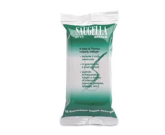 Saugella Attiva Intim-Reinigungstücher 15 Tücher