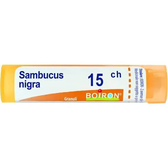 Sambucus nigra - 15 ch granuli- 1 contenitore multidose in pp da 4 g (80 granuli) con tappo dispensatore in ps