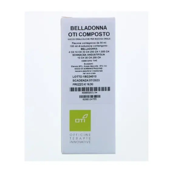 Belladonna oti composto - gocce per mucosa orale- 1 flacone contagocce in vetro in soluzione idroalcolica al 30% v/v da 50 ml