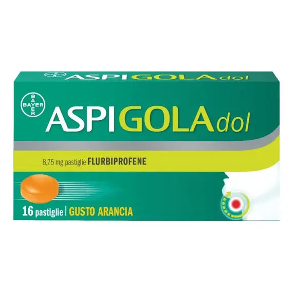 Aspi Gola Dol Caramelle Antinfiammatorie Senza Zucchero Arancia 16 Pastiglie Mal di Gola