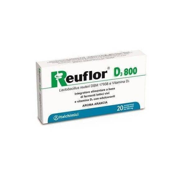Reuflor D3 800 Integratore Alimentare per la Flora Intestinale Aroma Arancia 20 Compresse Masticabili | Acquista Online su Farmaclick