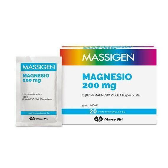 Massigen Viti Magnesio 200 Mg Integratore Alimentare di Magnesio 20 Bustine Gusto Limone. | Acquista Online su Farmaclick
