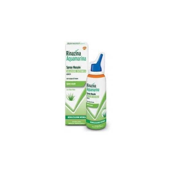 Rinazina Aquamarina Spray Nasale Soluzione Isotonica Adulti con Aloe Vera 100 Ml Nebulizzazione Intensa | Acquista Online su Farmaclick