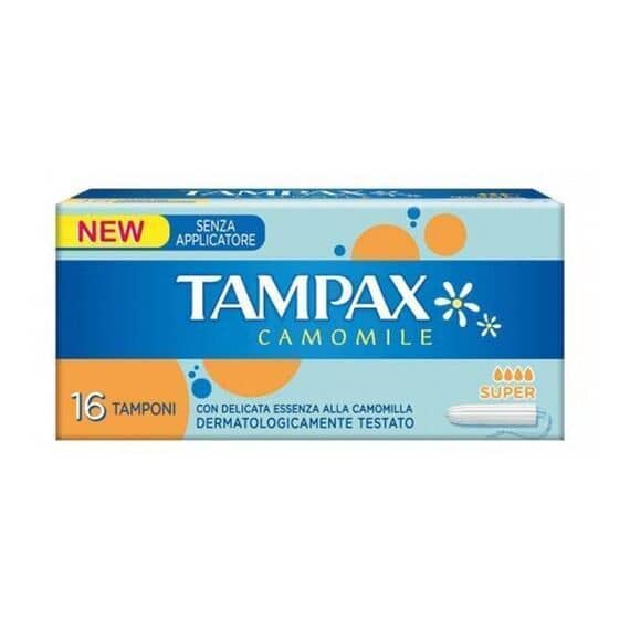 Tampax Camomile Super 16 Assorbenti Senza Applicatore | Acquista Online su Farmaclick