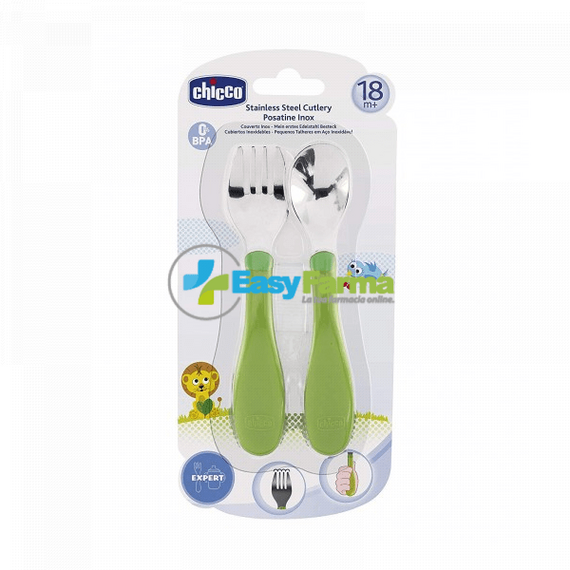 Chicco Posate Inox 18 M+ Verde | Acquista Online su Farmaclick
