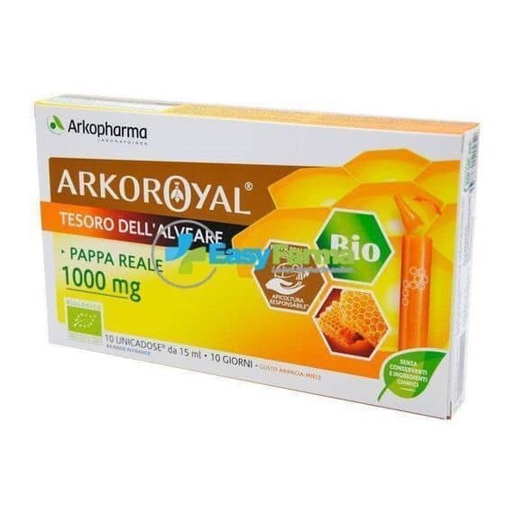 Arkopharma Arkoroyal Tesoro Dell'alveare Pappa Reale Bio 10 Unicadose da 15 Ml Gusto Arancia Miele | Acquista Online su Farmaclick