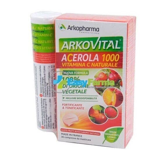 Arkopharma Arkovital Acerola 1000 Vitamina C Naturale 30 Compresse + 15 Compresse in Omaggio | Acquista Online su Farmaclick