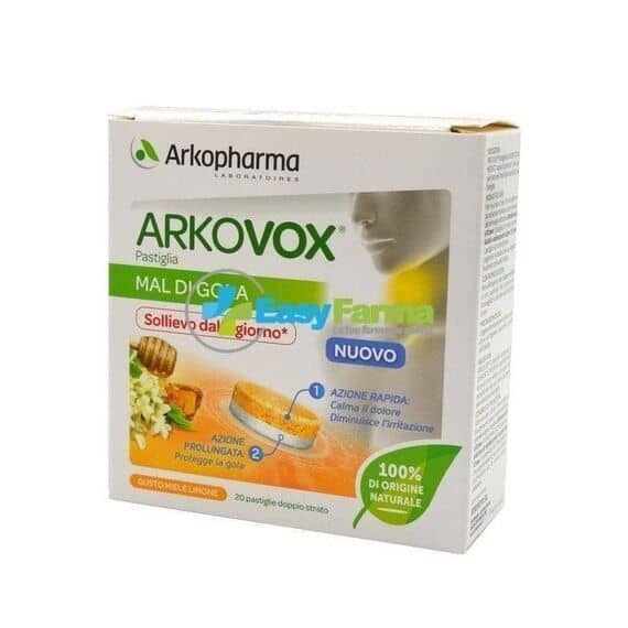 Arkopharma Arkovox Pastiglie per il Mal di Gola 20 Pastiglie Miele e Limone | Acquista Online su Farmaclick