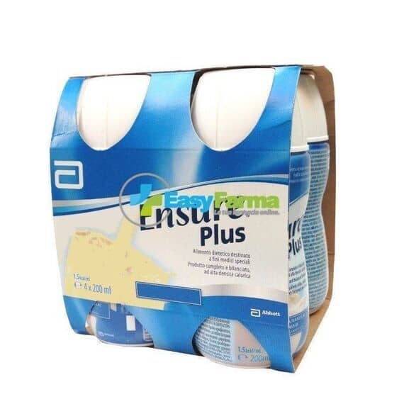 Abbott Ensure Plus Advance Supplemento Alimentare Ipercalorico e Iperproteico per il Recupero di Forza e Massa Muscolare Gusto Banana 4x220 Ml | Acquista Online su Farmaclick