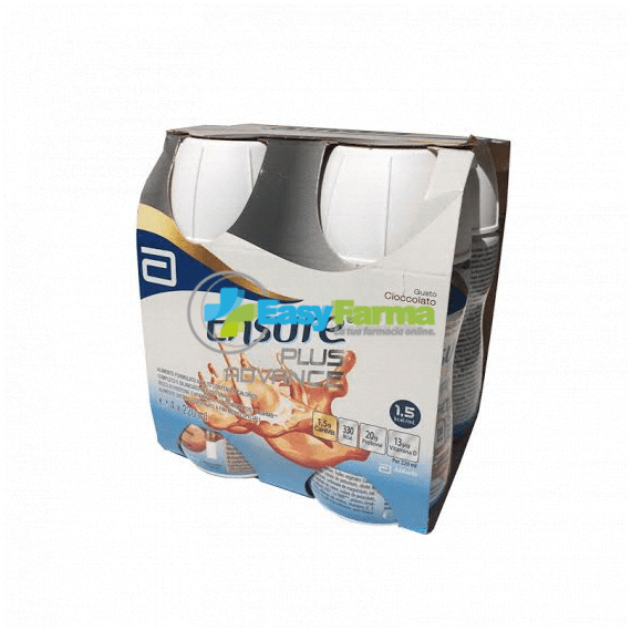 Abbott Ensure Plus Advance Supplemento Alimentare Ipercalorico e Iperproteico per il Recupero di Forza e Massa Muscolare Gusto Cioccolato 4x220 Ml | Acquista Online su Farmaclick