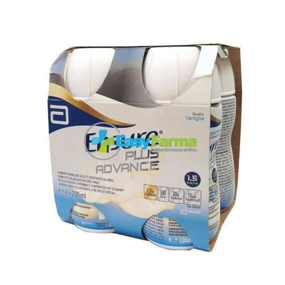 Abbott Ensure Plus Advance Supplemento Alimentare Ipercalorico e Iperproteico per il Recupero di Forza e Massa Muscolare Gusto Vaniglia 4x220 Ml | Acquista Online su Farmaclick