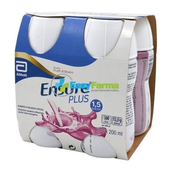 Abbott Ensure Plus Supplemento Alimentare Ipercalorico Gusto Frutti di Bosco 4x220 Ml | Acquista Online su Farmaclick