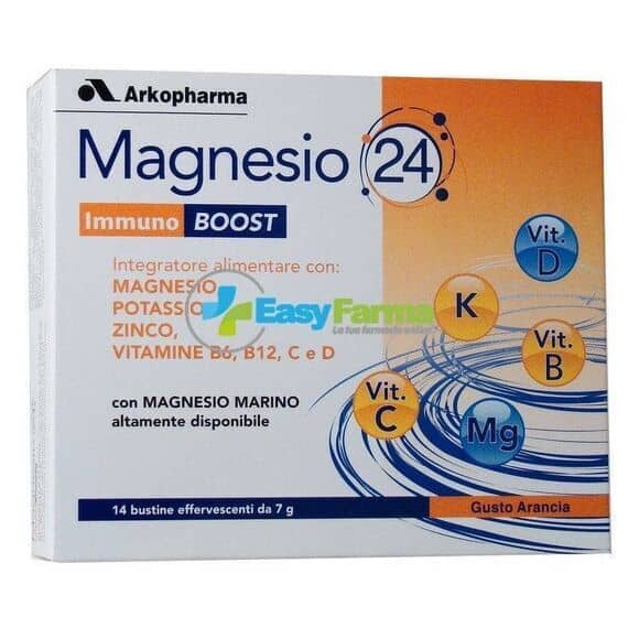 Arkopharma Magnesio 24 Immuno Boost Integratore Alimentare Arancia 14 Bustine | Acquista Online su Farmaclick