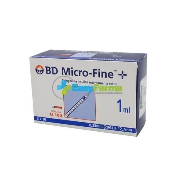 Siringa per Insulina Becton Dickinson 1 Ml 100 Ui Ago 29 Gauge 30 Pezzi | Acquista Online su Farmaclick