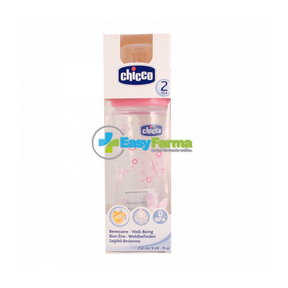 Chicco Biberon Benessere 2m+ Caucciã¹ Rosa 250 Ml | Acquista Online su Farmaclick