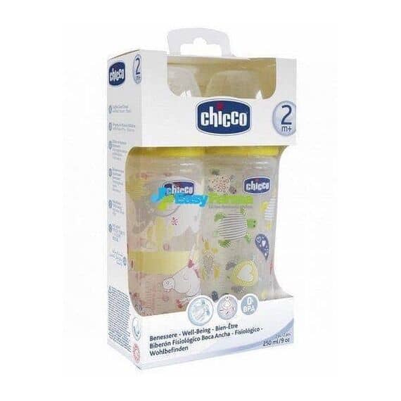 Chicco Kit Benessere 2 Biberon con Tettarella in Silicone 2m+ | Acquista Online su Farmaclick
