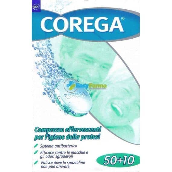 Corega 50 + 10 Compresse Effervescenti per L'igiene della Protesi | Acquista Online su Farmaclick