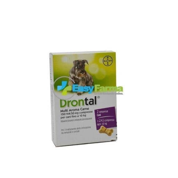 Drontal Multi Aroma Carne 150/144/50 Mg Compresse per Cani Fino a 10 Kg 2 Compresse | Acquista Online su Farmaclick