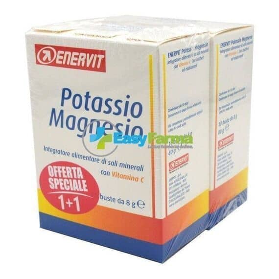 Enervit Potassio Magnesio Integratore Alimentare di Sali Minerali 10 Bustine 1+1 Omaggio | Acquista Online su Farmaclick