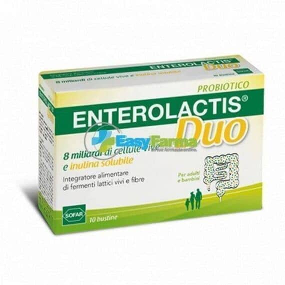 Enterolactis Duo Probiotico Fermenti Lattici Vivi 10 Bustine | Acquista Online su Farmaclick