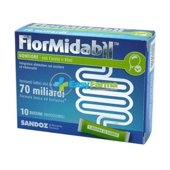 Flormidabil Gonfiore con Carota e Kiwi Integratore con Fermenti Lattici con Stevia 10 Bustine Orosolubili | Acquista Online su Farmaclick