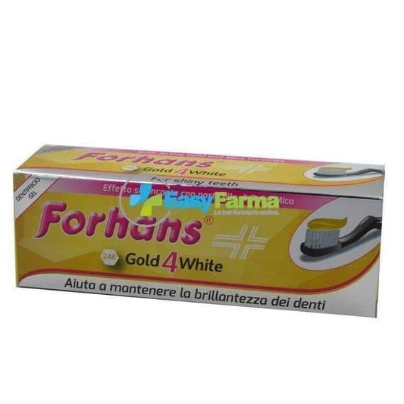 Forhans Gold 4 White Dentifricio Gel Effetto Sbiancante con Particelle di Oro e Mica 75 Ml | Acquista Online su Farmaclick