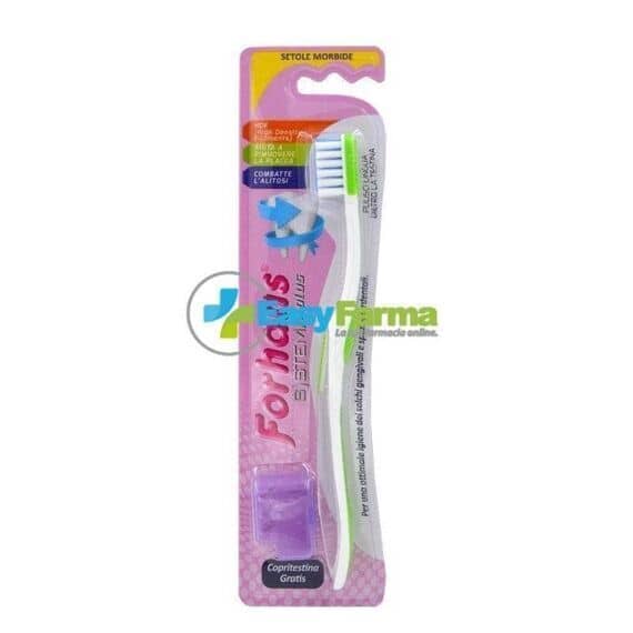 Forhans Sistema Plus Spazzolino Setole Medie con Pulisci Lingua 1 Pz Verde | Acquista Online su Farmaclick