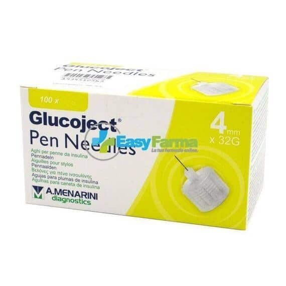 Glucoject Pen Needles Aghi per Penne da Insulina 4 Mm X 32 G 100 Pz | Acquista Online su Farmaclick
