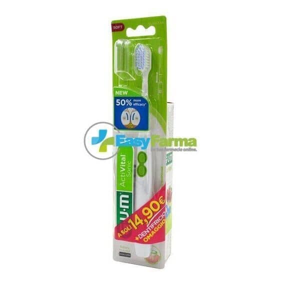 Gum Activital Sonic Soft Spazzolino a Batteria + Dentifricio Gum Activital Q 10 75 Ml in Omaggio | Acquista Online su Farmaclick