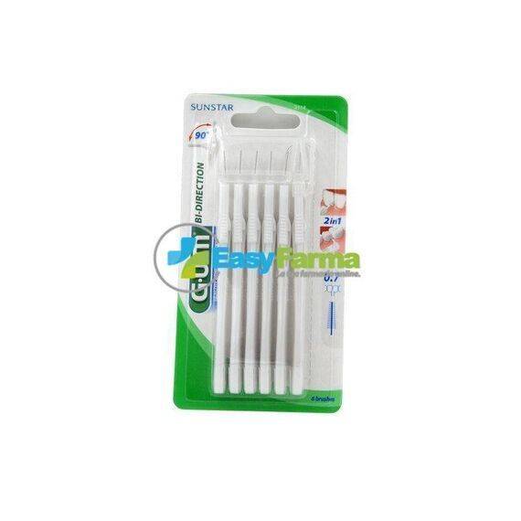 Gum Sunstar 6 Scovolini Bi-direction 2 in 1 Colore Bianco 0.7 Mm 6 Pz | Acquista Online su Farmaclick