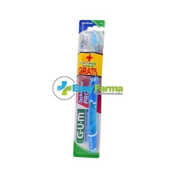 Gum Sunstar Technique Pro Spazzolino Medium Compact Azzurro + Soft Picks Advanced Gratis | Acquista Online su Farmaclick