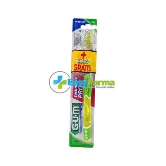 Gum Sunstar Technique Pro Spazzolino Medium Regular Verde + Soft Picks Advanced Gratis | Acquista Online su Farmaclick