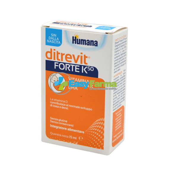 Humana Ditrevit Forte K50 Integratore Alimentare di Vitamina D K e Dha 15 Ml | Acquista Online su Farmaclick