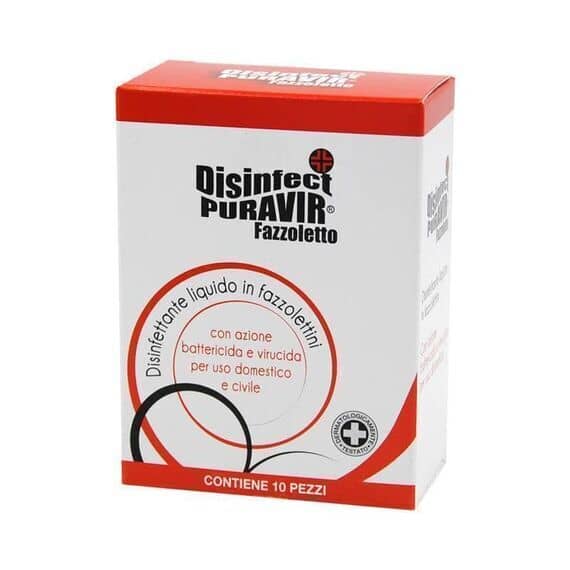 Disinfect Puravir Disinfettante Liquido in Fazzoletti 10 Pezzi | Acquista Online su Farmaclick