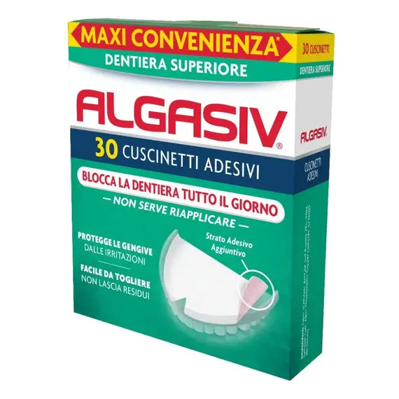 Algasiv Adesivo per Protesi Dentale Superiore 30 Strisce | Acquista Online su Farmaclick