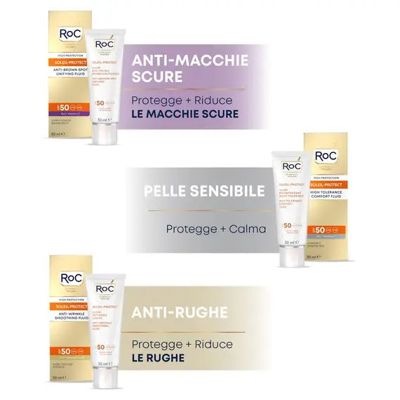 Roc Soleil-protect Crema Solare Anti-macchie Spf 50+ 50ml Protezione Viso Alta | Acquista Online su Farmaclick