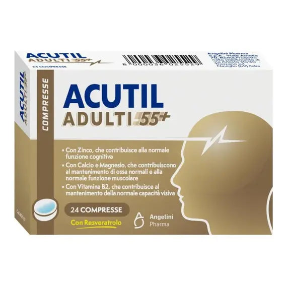 Acutil Integratore 55+ per Adulti | Supporto Mente e Ossa | 24 Compresse | Acquista Online su Farmaclick