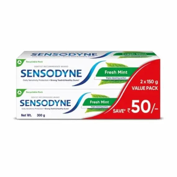 Sensodyne Fresh Mint Dentifricio 2 Pezzi - Protezione Denti Sensibili | Easyfarma | Acquista Online su Farmaclick