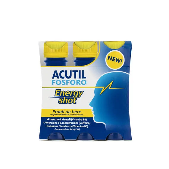 Acutil Fosforo Energy Shot Integratore le Funzioni Cognitive 3 Flaconi da 60 Ml | Acquista Online su Farmaclick