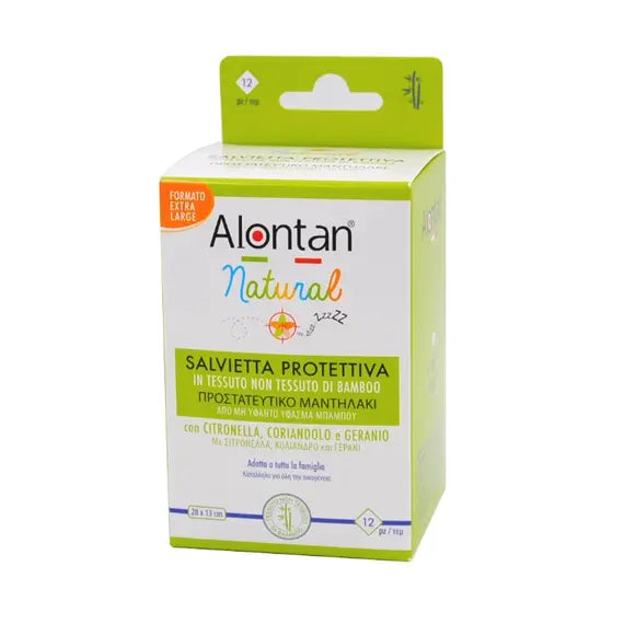 Alontan Natural Salvietta Protettiva in Cotone 12 Pezzi Formato Extra Large 28x13cm | Acquista Online su Farmaclick