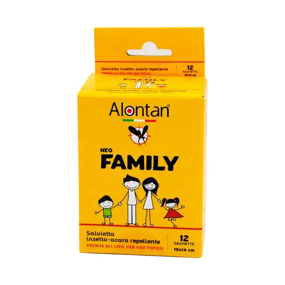 Alontan Neo Family Salviette Insetto Acaro Repellente 12 Pz 19x14 Cm | Acquista Online su Farmaclick