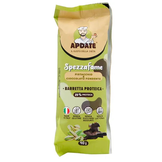Apdate Barretta 28% Proteica Spezzafame Pistacchio e Cioccolato Fondente 40g | Acquista Online su Farmaclick
