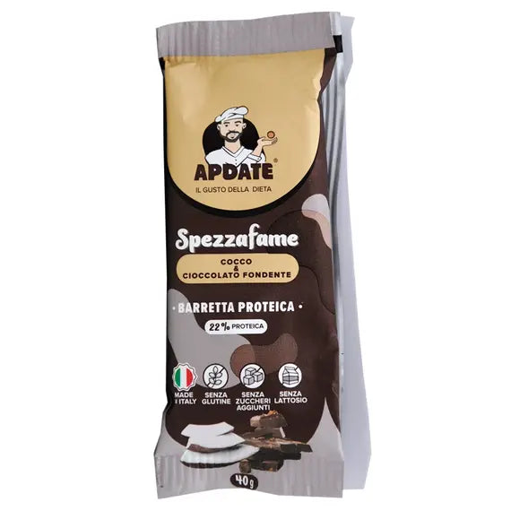 Apdate Barretta 22% Proteica Spezzafame Cocco e Cioccolato Fondente 40g | Acquista Online su Farmaclick