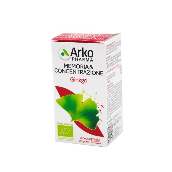 Arkopharma Memoria & Concentrazione Ginko 45 Capsule | Acquista Online su Farmaclick