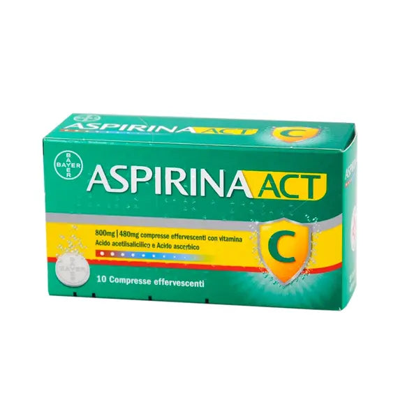 Aspirinaact C 800mg/480mg 10 Compresse Effervescenti | Acquista Online su Farmaclick