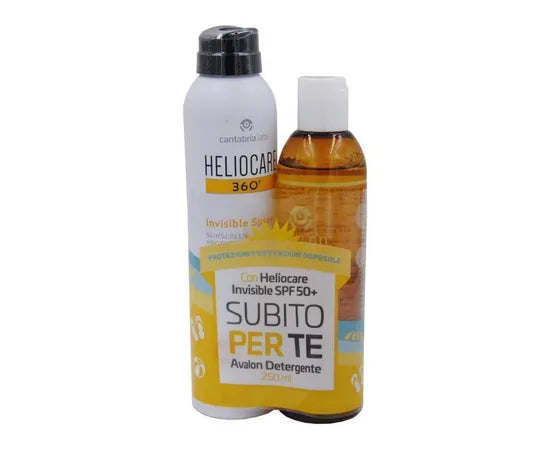 Heliocare 360° Invisible Spray 50+ 200Ml + Avalon Flüssige Reinigung 250Ml