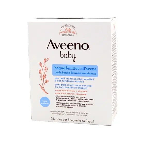Aveeno Baby Bagno Lenitivo con Avena 5 Bustine da 21 G | Acquista Online su Farmaclick