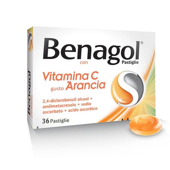 Benagol con Vitamina C Gusto Arancia 36 Pastiglie | Acquista Online su Farmaclick