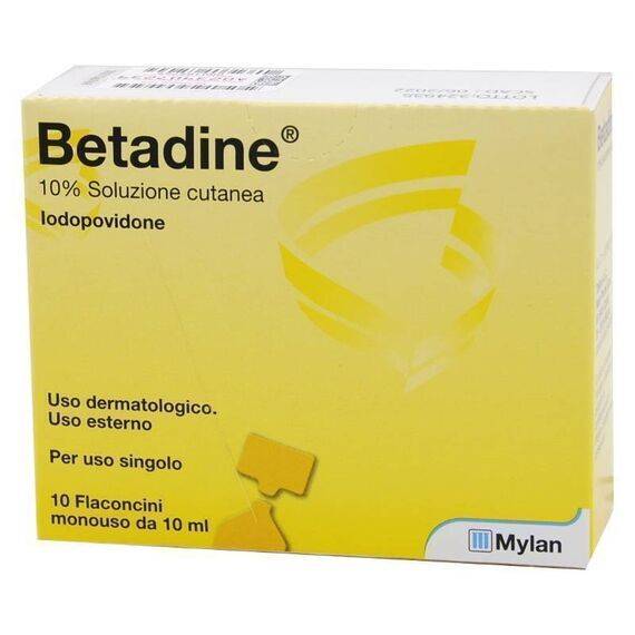 Betadine 10% Soluzione Cutanea Disinfettante 10 Flaconcini Monouso da 10ml | Acquista Online su Farmaclick