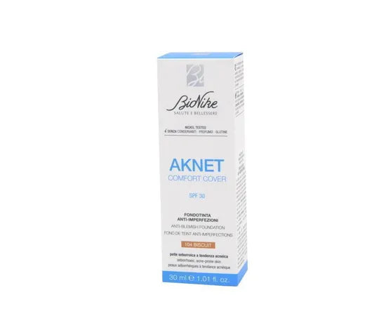 Bionike Aknet Comfort Cover Spf30 Fondotinta Anti Imperfezioni 104 Biscuit 30 Ml